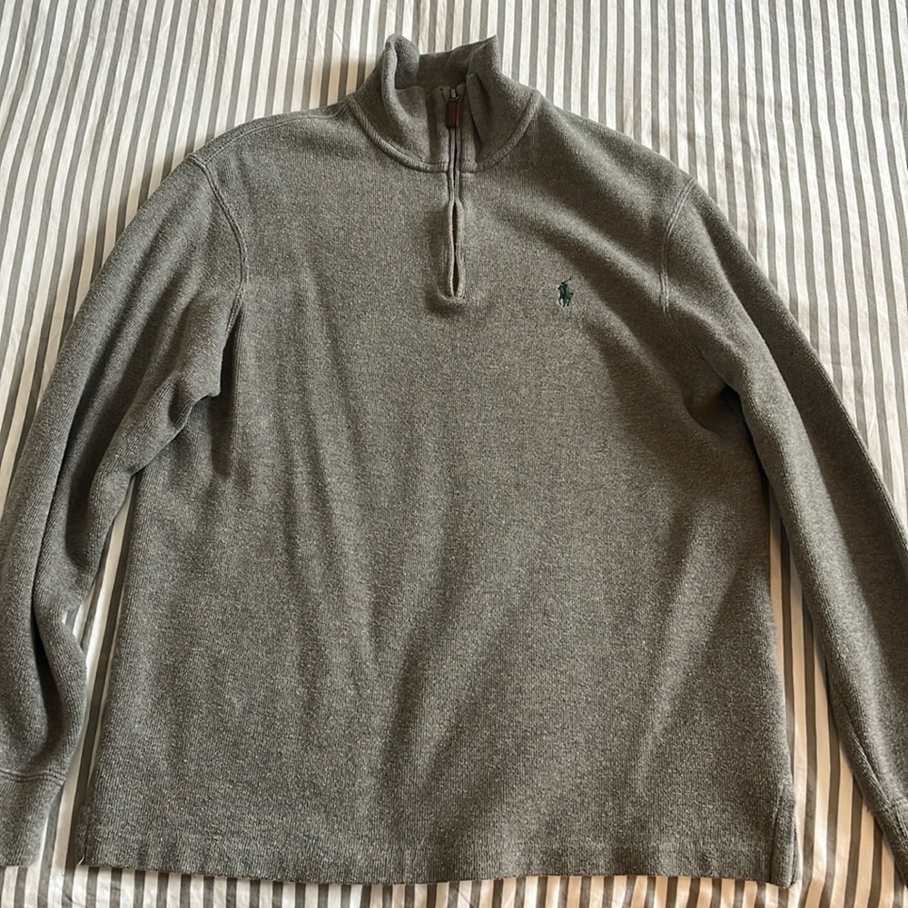 Polo by Ralph Lauren Gray Quarter-Zip Sweater